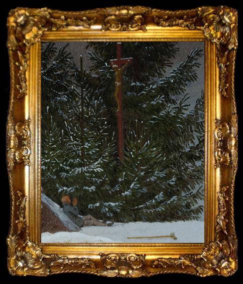 framed  Caspar David Friedrich Winter Landscape, ta009-2